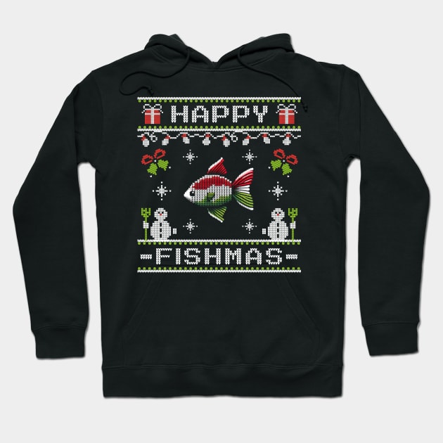 Happy Fishmas Ugly Christmas Sweater Design Hoodie by Kicosh